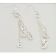 Silver and cubic zirconia long dangle earrings