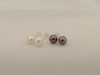  Freshwater pearl button earrings. White or pink.  
