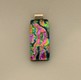  Pink, green and black rectangular dichroic glass pendant  