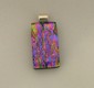  Medium rectangular blue/pink dichroic glass pendant  