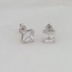  Princess cut cubic zirconia and silver stud earrings  