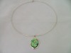  Oval paua shell on silver plate choker  