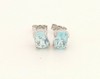  Blue topaz and silver stud earrings  