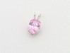  Pink cz and silver oval pendant  