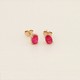  Ruby and gold oval ear stud  