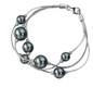  Silver and black faux pearl bracelet  
