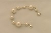 Silver and white faux pearl bracelet  
