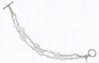  Silver, moonstone and freshwater pearl bracelet  