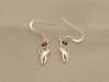  Amethyst and silver leaf design earrings  