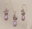  Mauve pearl, amethyst and diamond set  